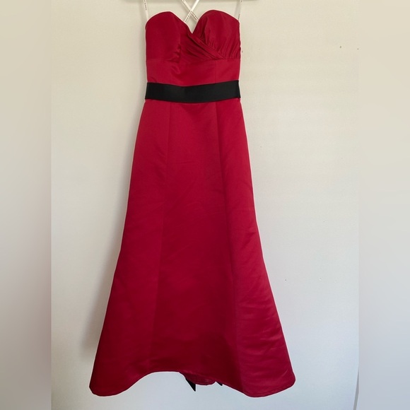 Saison Blanche Red Formal Cocktail Prom HOCO Party Dress Gown Sz 2 Big Bow Black - Picture 6 of 16